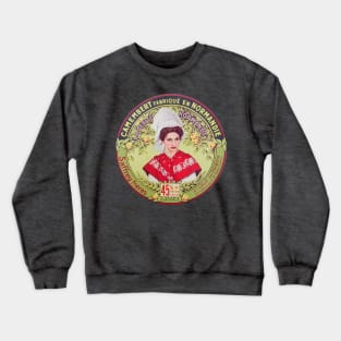 Camembert Cheese, Vintage French Label Crewneck Sweatshirt